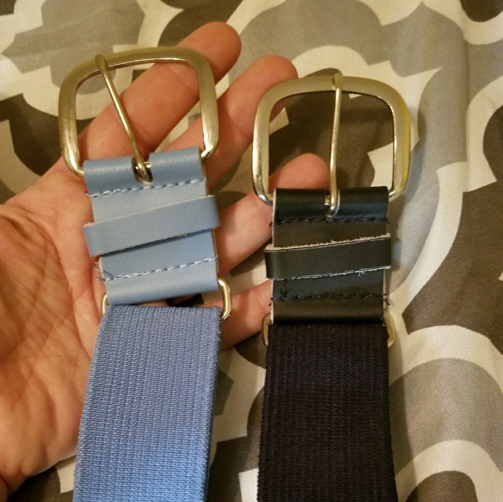 Light blue and Navy blue adjustable belts